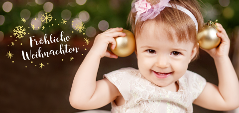 Weihnachtskarte mit Ihrem Foto und Schneeflocken in Folie