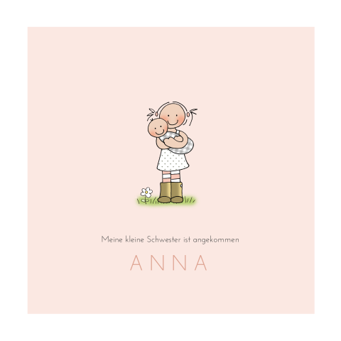 Süße Geburtskarte für Schwestern