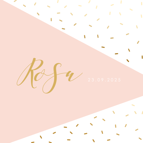 Klassische Geburtskarte mit goldenem Konfetti