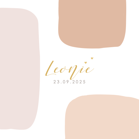 Design-Geburtskarte mit rosa Farbakzenten