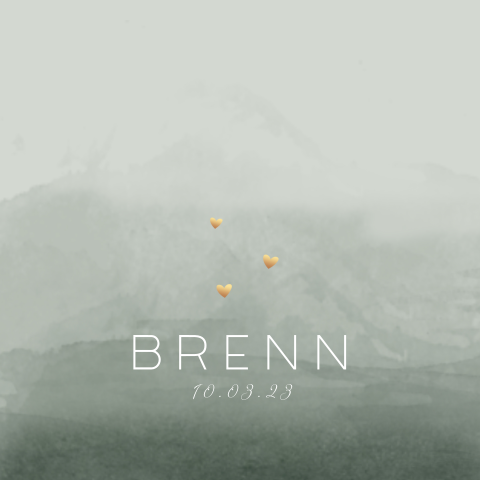 Design-Geburtskarte mit grünem Farbverlauf