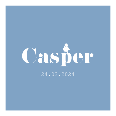 Geburtskarte mit blauem Hintergrund und kleinem Entchen