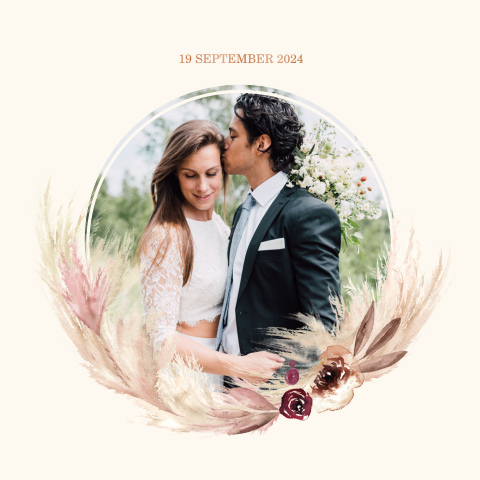 Dankeskarte mit Ihrem Foto und sommerlichen Pflanzen