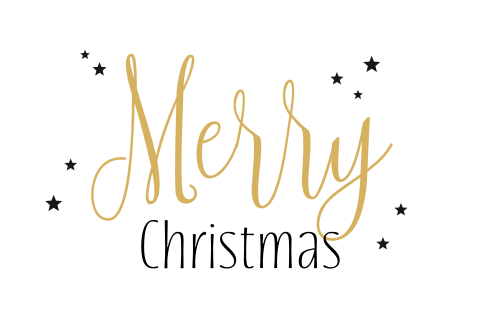 Schlichte Weihnachtskarte mit Sternen und eleganzem Schriftzug