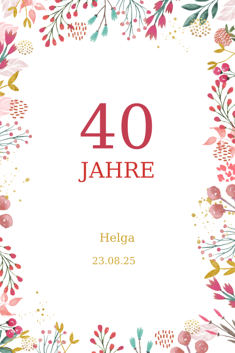 40 Floral Bedruckte Bridal Shower Einladungen – Inkl. Umschläge, A6 Format, Matt