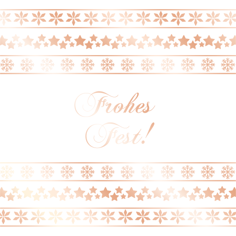 Weihnachtskarte mit Weihnachtsmotiven als Bordüre in Folie
