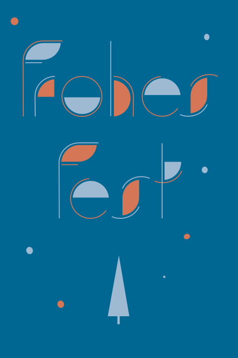 Frohes Fest in abstrakter Schrift