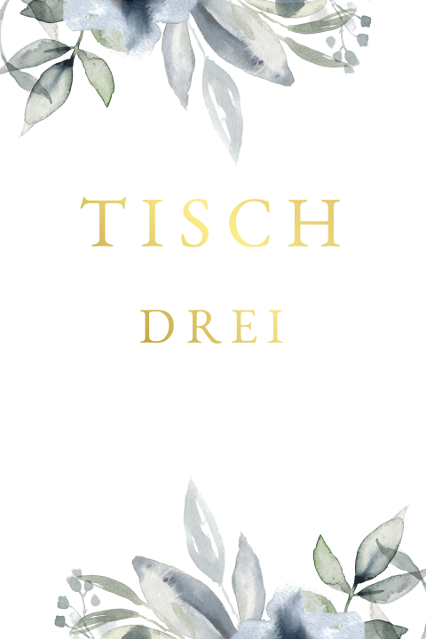 Tischkarte - Blumenhochzeit