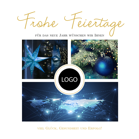 Hübsche Weihnachtskarte mit Ihrem Logo ausdrucksstarken Firmenfotos