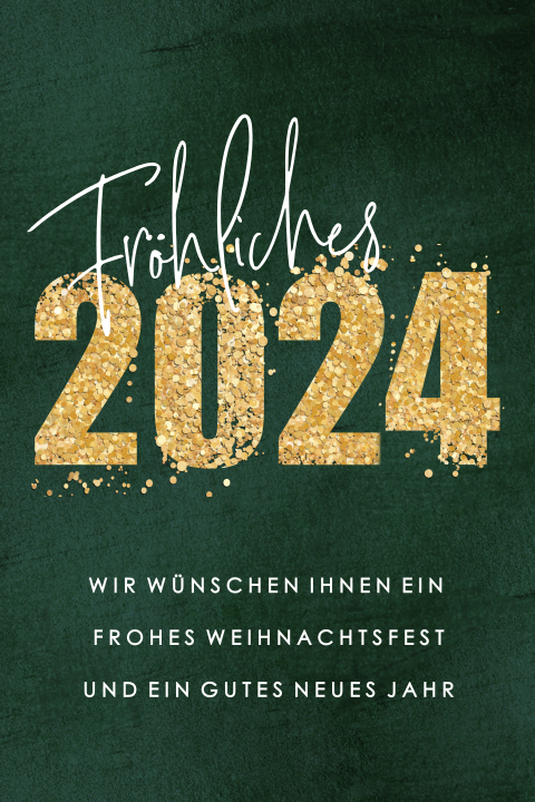 Feiertagswünsche in Goldschrift