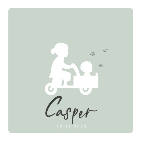 Geburtskarte mit Geschwisterliebe