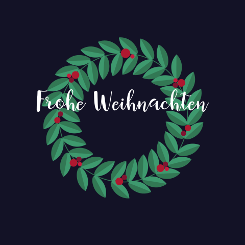 Einladung farbenfroher Weihnachtskranz