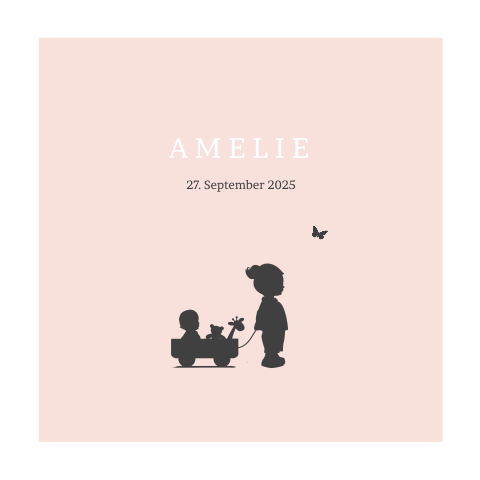 Hübsche Geburtskarte für zwei Schwestern