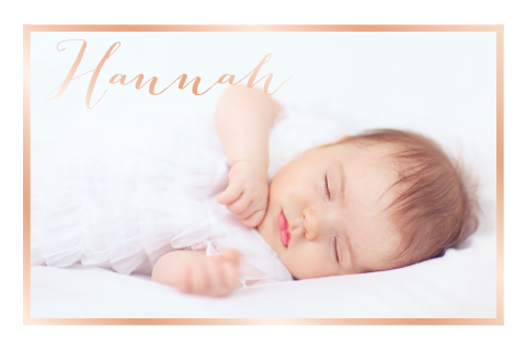 Besondere Geburtskarte mit großem Foto Ihres Kindes und Foliendruck