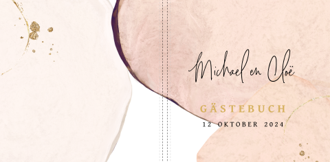 Gästebuch mit pinken Aquarellflächen