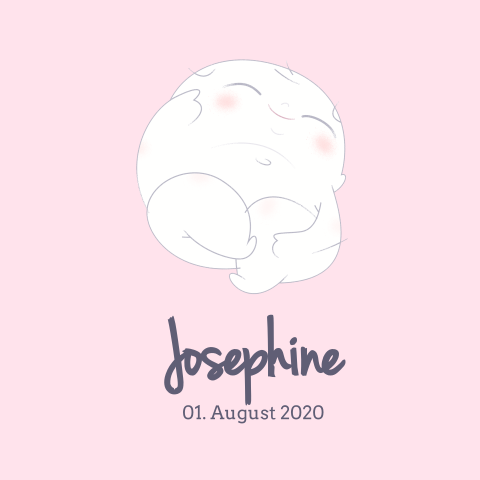 Hübsche Geburtskarte mit rosafarbenen Hintergrund