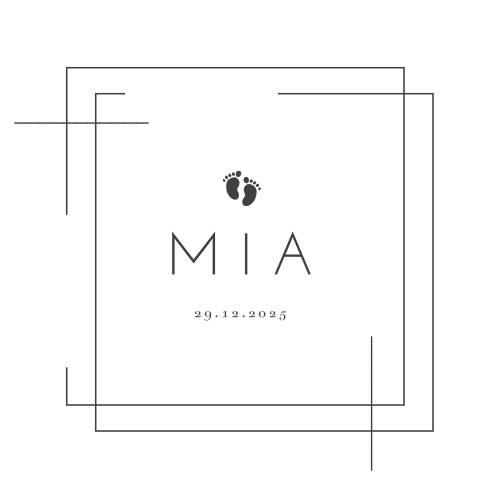 Moderne Geburtskarte mit klarem Design für Ihren Nachwuchs