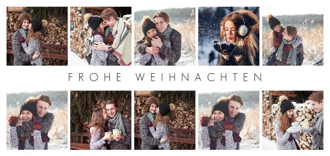 Hübsche Weihnachtskarte mit viel Platz für Ihre Bilder des Jahres