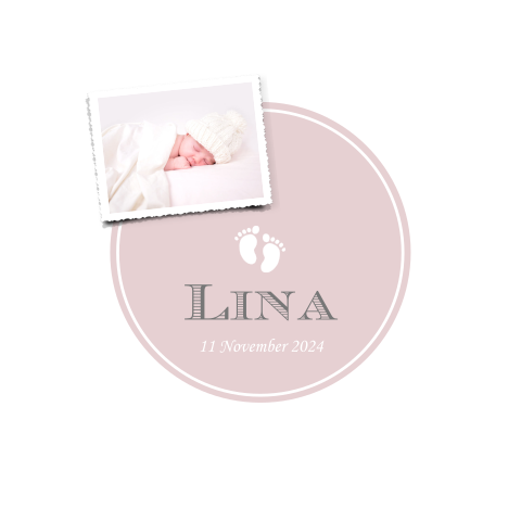 Süße Dankeskarte zur Geburt Ihrer Tochter mit Foto