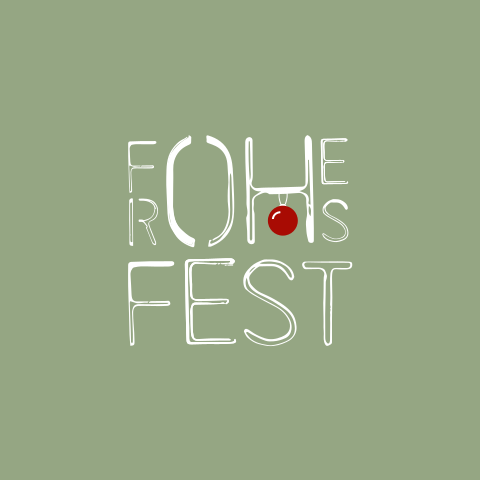 Frohes Fest mit roter Christbaumkugel