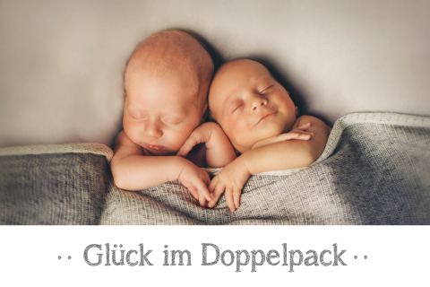 Elegante Geburtskarte für Zwillinge