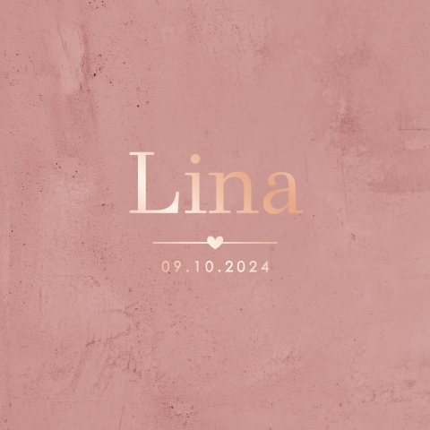 Hippe Geburtskarte mit Namen und Foliendruck