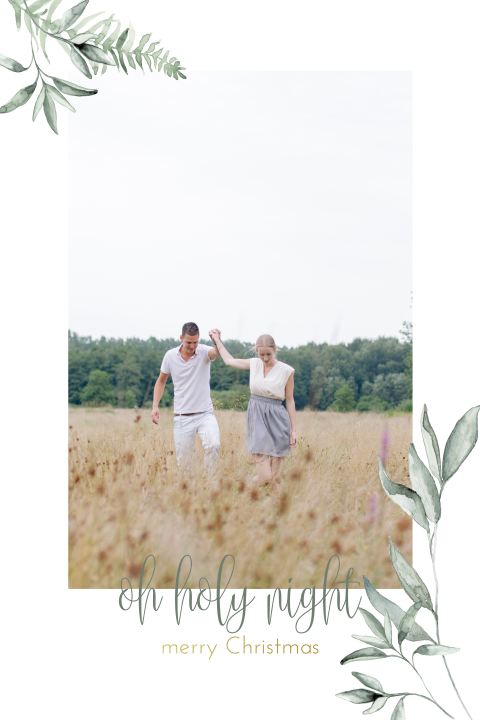 Weihnachtskarte mit botanischen Elementen und Ihrem Foto