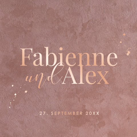Hochzeitseinladung in Terracotta mit Foliendruck: "Mediterranean"