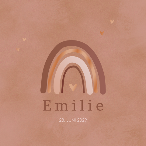 Süße Geburtskarte mit hübschem Regenbogen