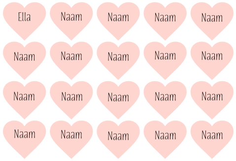 Tischkarten in Herzenform - 20 Stück in 8x7 cm