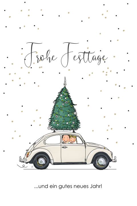 Santa Claus verteilt Geschenke