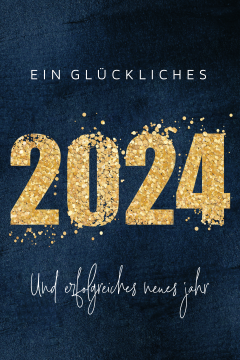 Ein glückliches neues Jahr in Goldglitzer