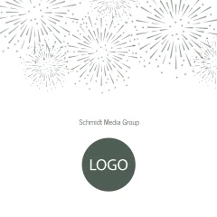 Neujahrskarte mit Fotos und Feuerwerk in Foliendruck