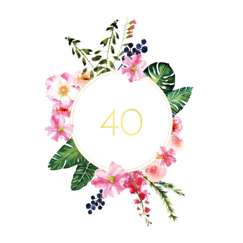 ICG Geburtstagskarte Zum 40. Für Die Schwägerin – Mit Blumencocktail & Macaron-Design