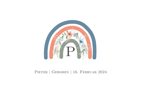 Süßer Regenbogen für die Dankeskarte zur Geburt