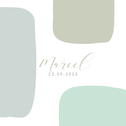 Design-Geburtskarte mit grünen Farbtönen