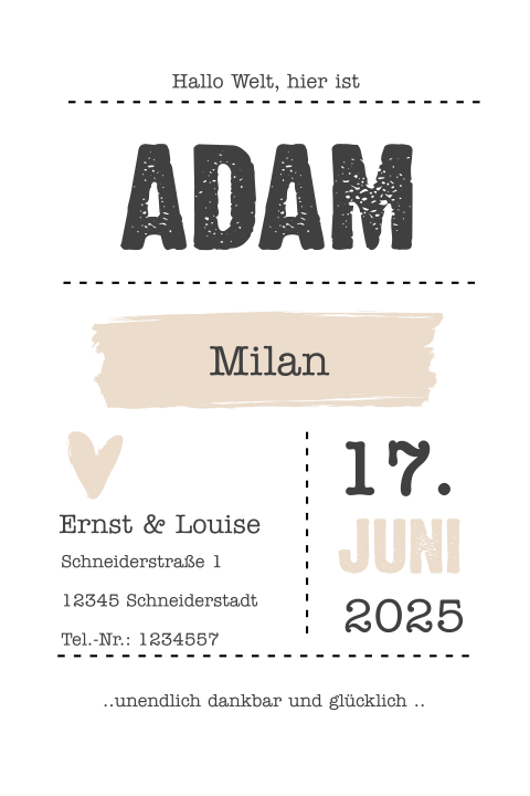 Coole Geburtsanzeige für Ihren Nachwuchs