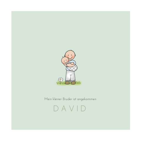 Geburtskarte mit großem und kleinem Bruder