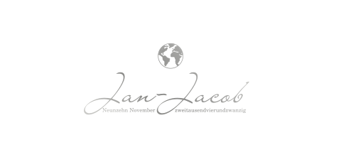 Stilvolle Geburtskarte mit einer Weltkugel und Foliendruck