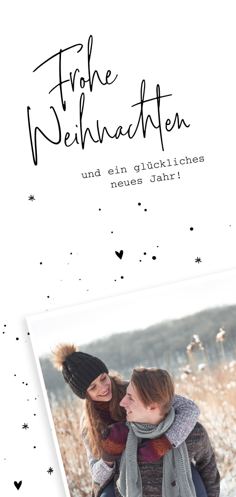 Hübsche Weihnachtskarte mit einem persönlichen Foto