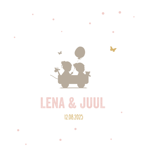 Süße Babykarte für Zwillinge