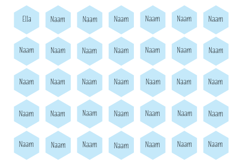 Hexagon Tischkarten - 35 Stück in 4,5x5 cm