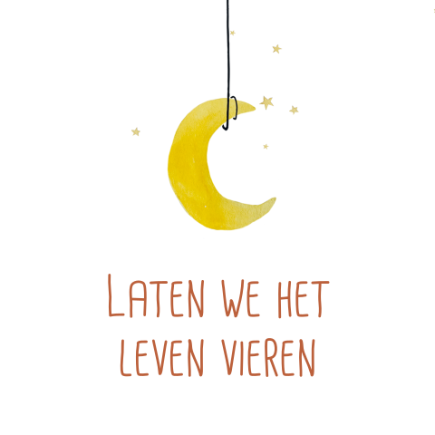 Kraamborrelkaartje met maan