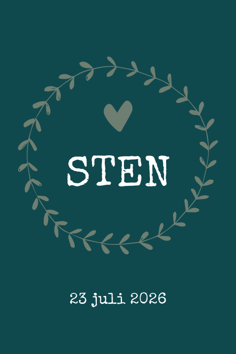 Raamsticker botanisch petrol jongen