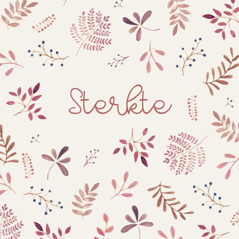 botanische wenskaart aquarel sterkte