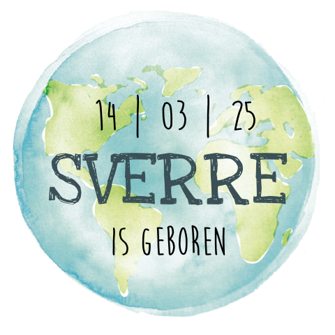 stoer tuinbord geboorte met wereldbol