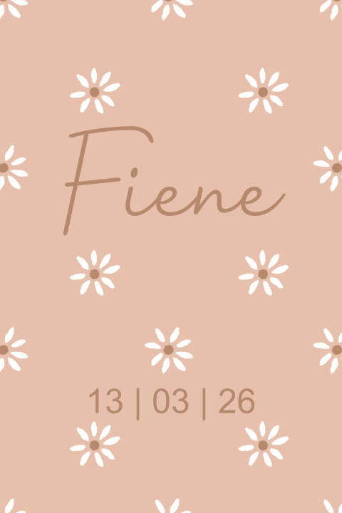 geboortebord roze margriet