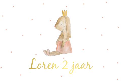 wenskaart met konijn goudfolie