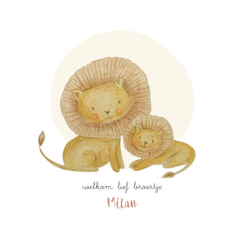 geboortekaartje broertje met leeuw