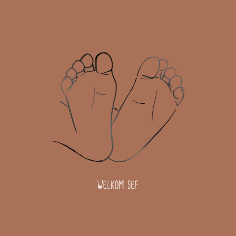 Wenskaart met lijnillustratie van voeten